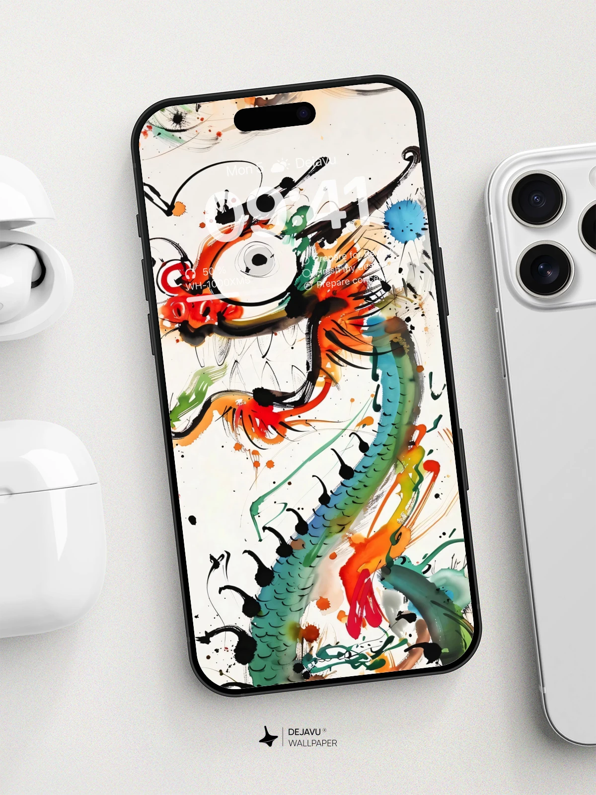 8K Abstract Art: Vibrant Dragon Illustration