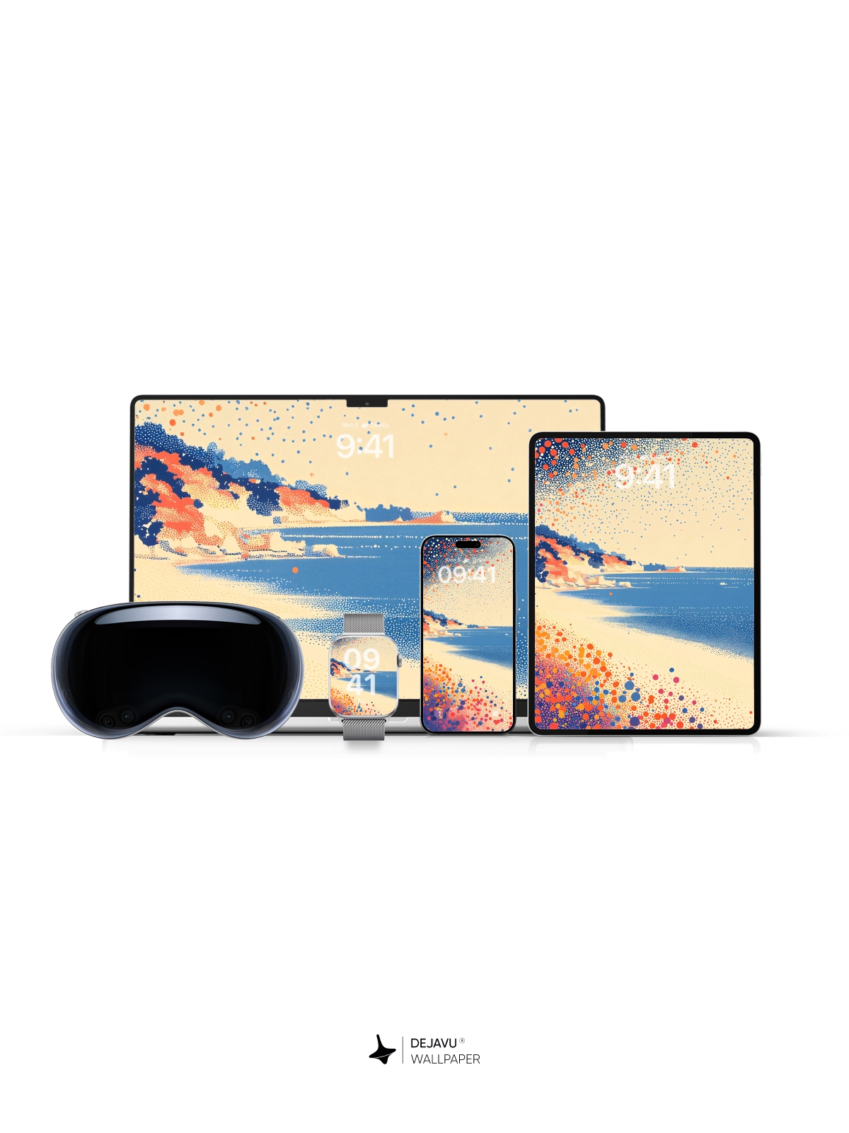 8K Abstract Beach Painting: Minimal Aesthetic for iPhone & Android