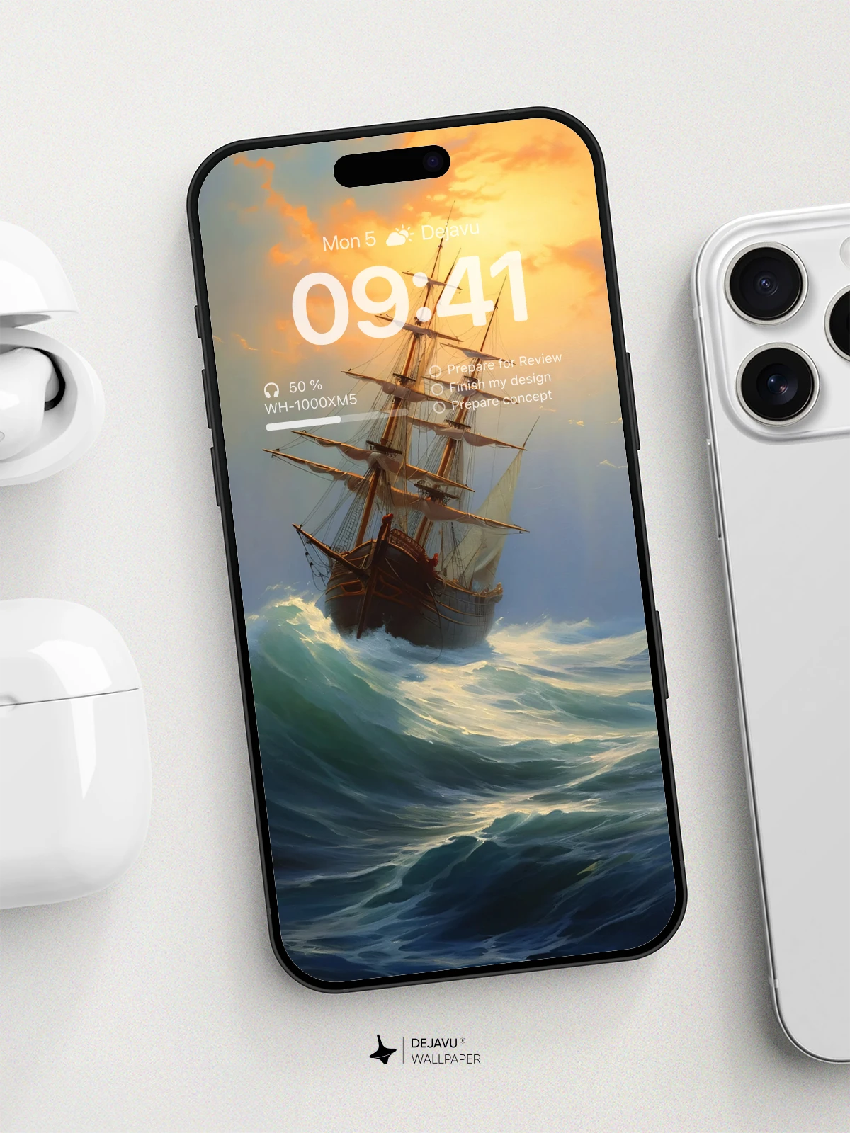 8K Aesthetic Painting of a Ship in Stormy Seas