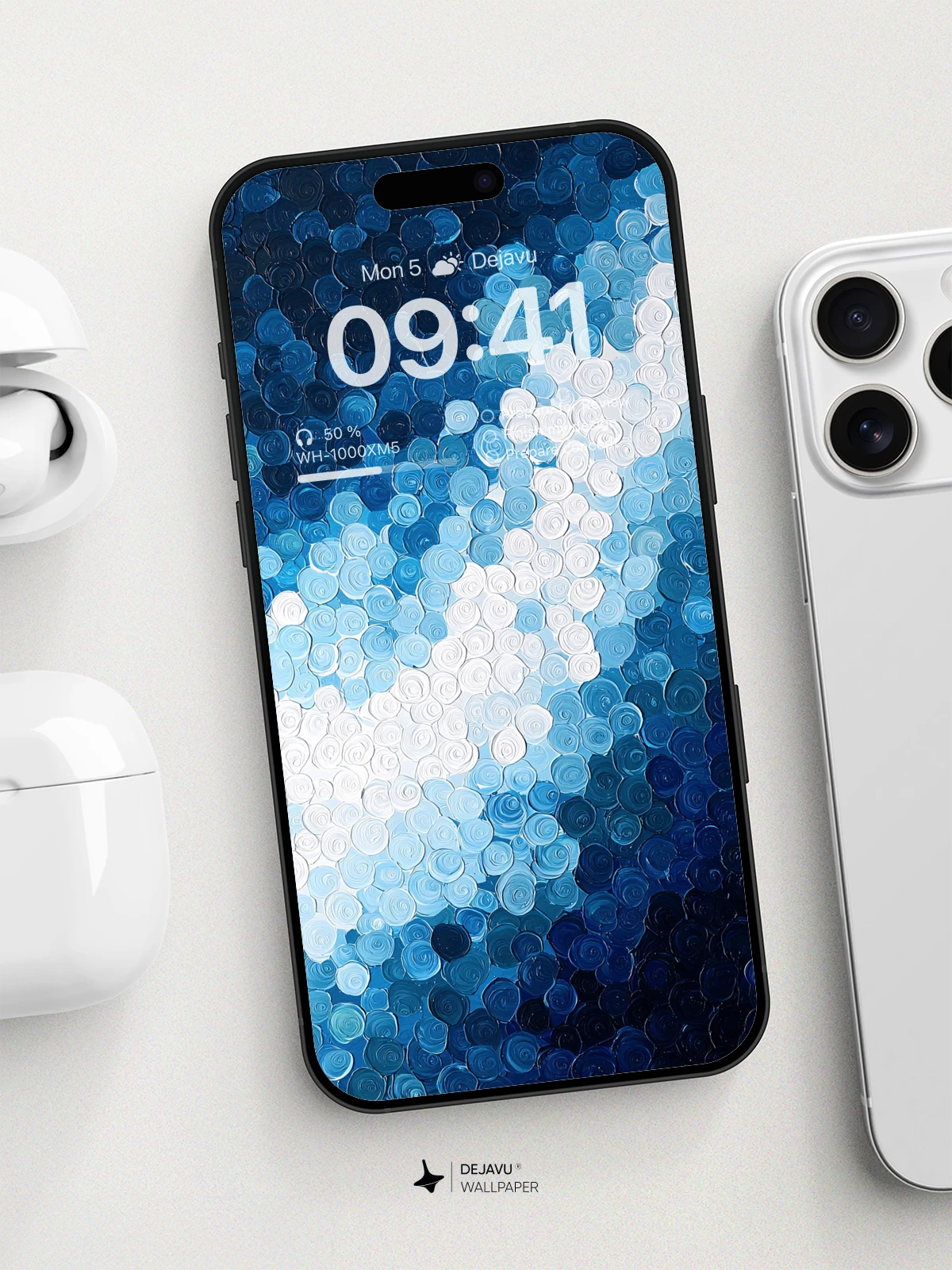 8K Abstract Blue Gradient Painting Wallpaper