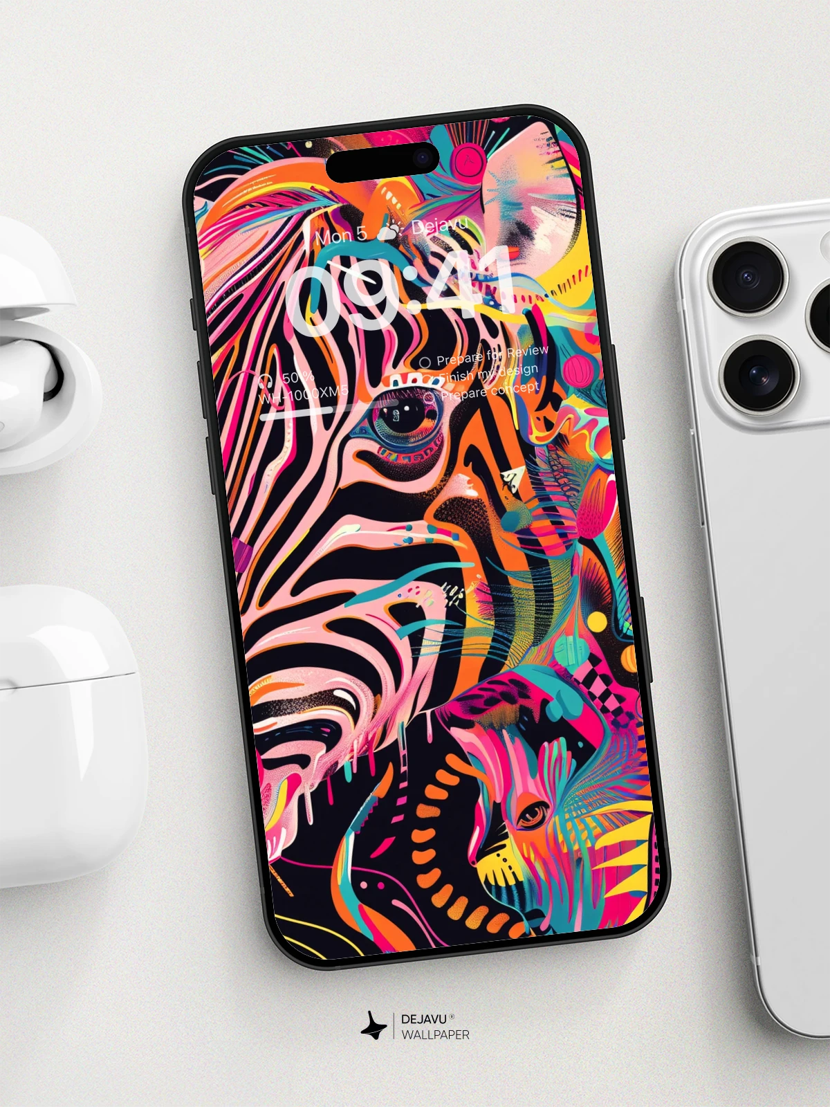 Vibrant 8K Abstract Zebra Illustration