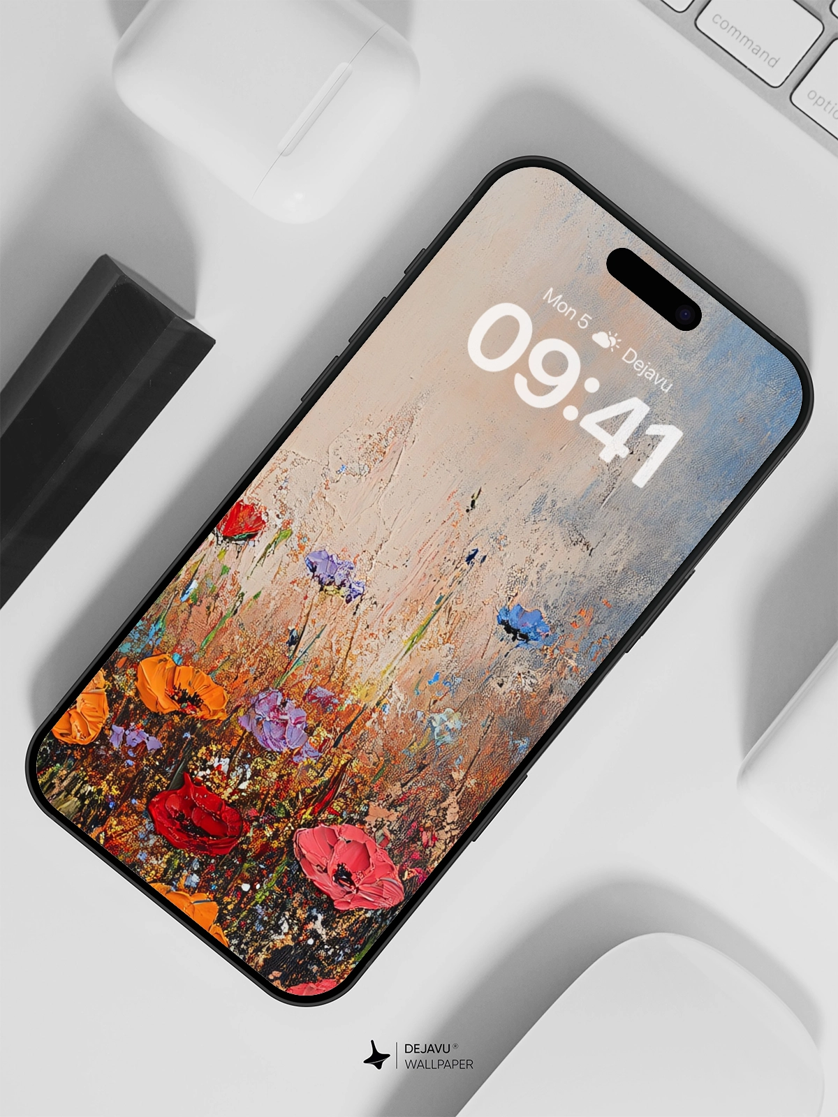 8K Abstract Floral Painting Wallpaper