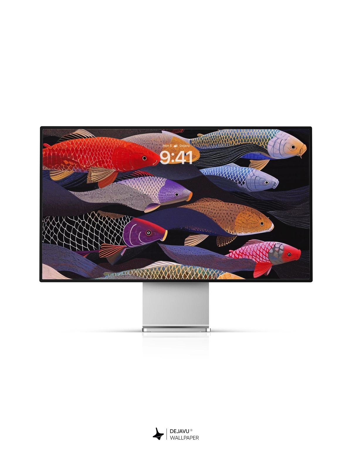 Colorful Fish Illustration: Minimal Aesthetic for iPhone & Android