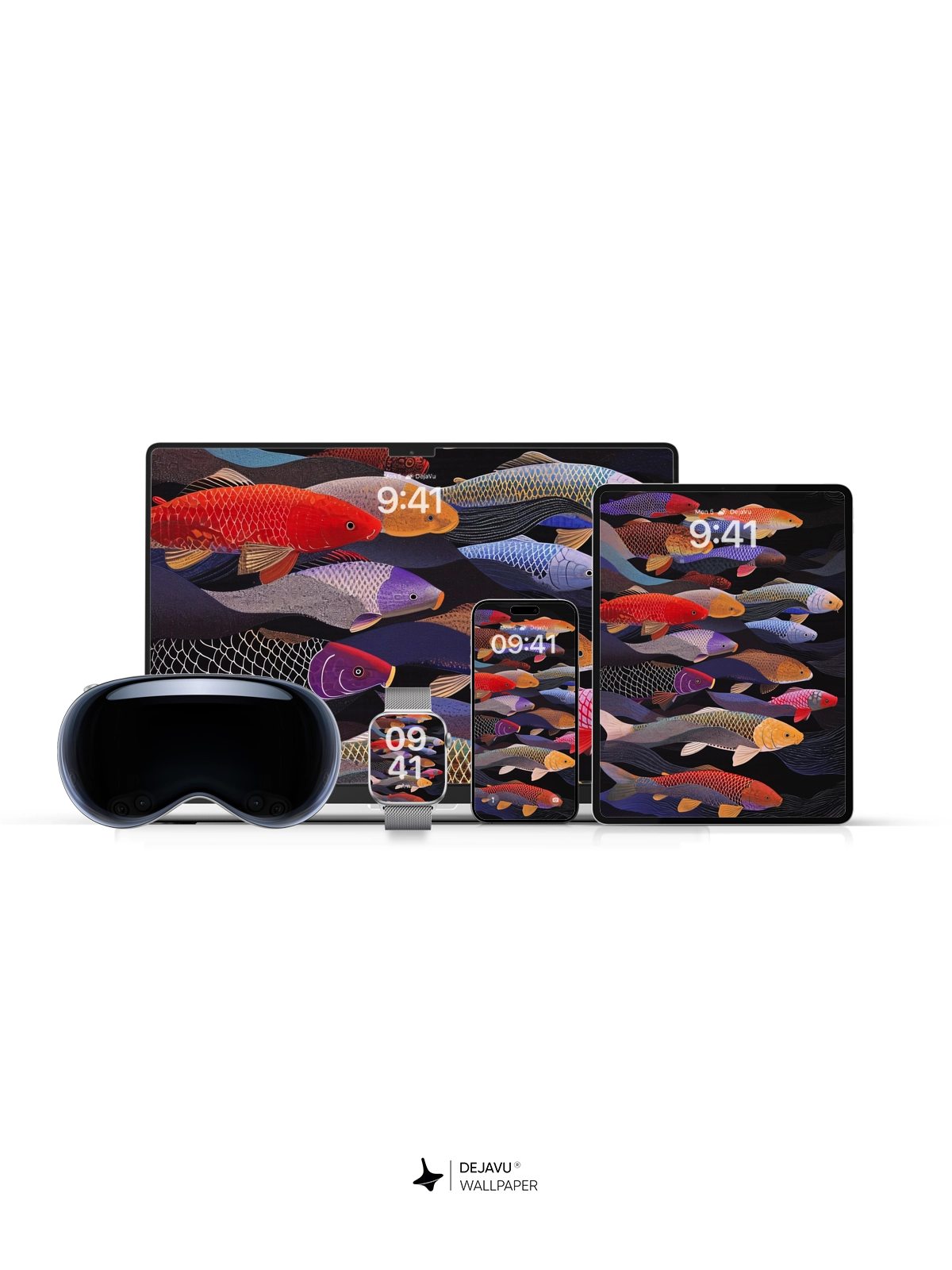 Colorful Fish Illustration: Minimal Aesthetic for iPhone & Android