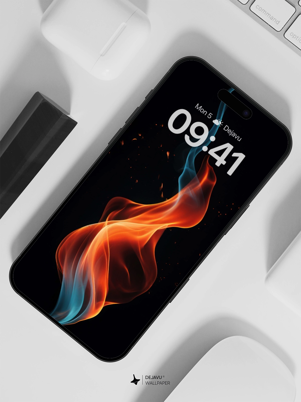 8K Abstract Flame Minimalist Wallpaper