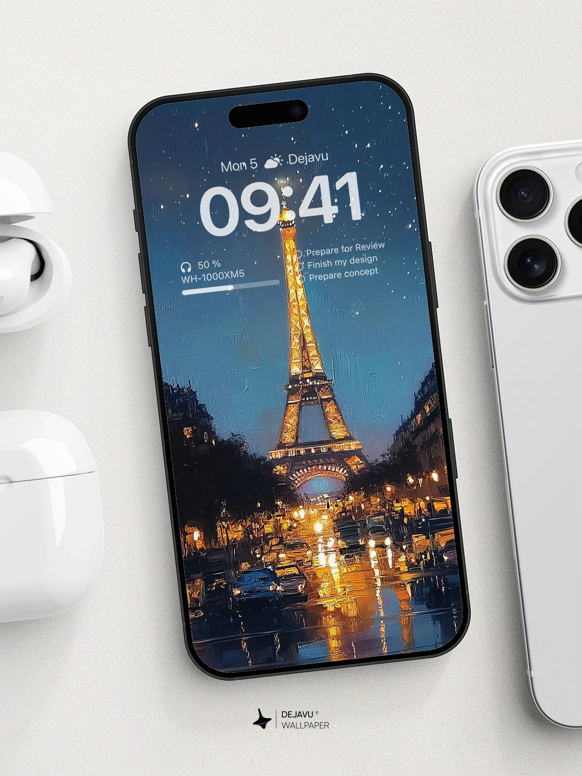 8K Aesthetic Painting of Eiffel Tower at Night