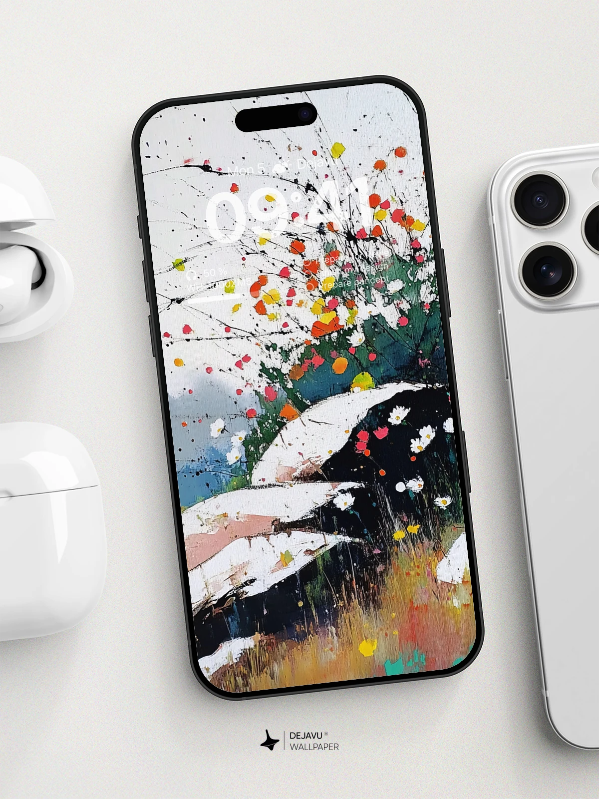 8K Abstract Floral Painting Wallpaper