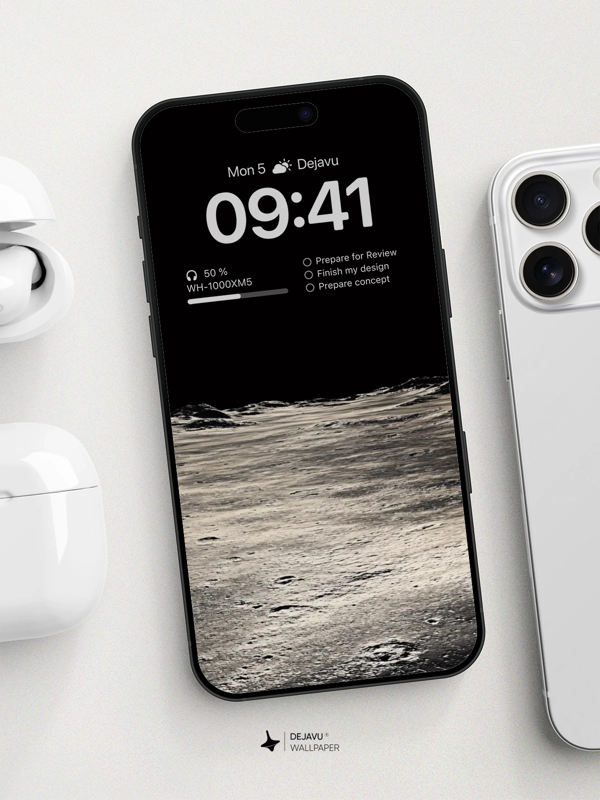 8K Minimal Aesthetic Moon Surface Wallpaper