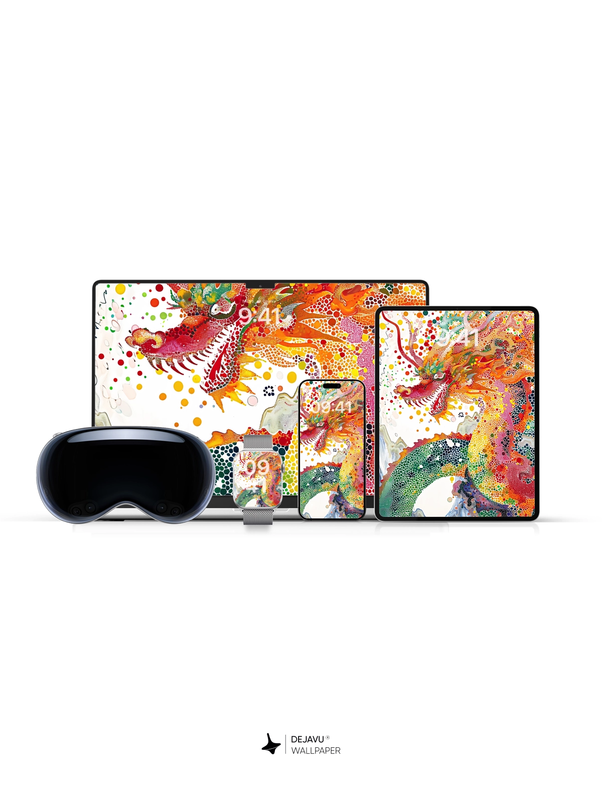 8K Abstract Dragon Painting: Aesthetic and Vibrant Wallpaper