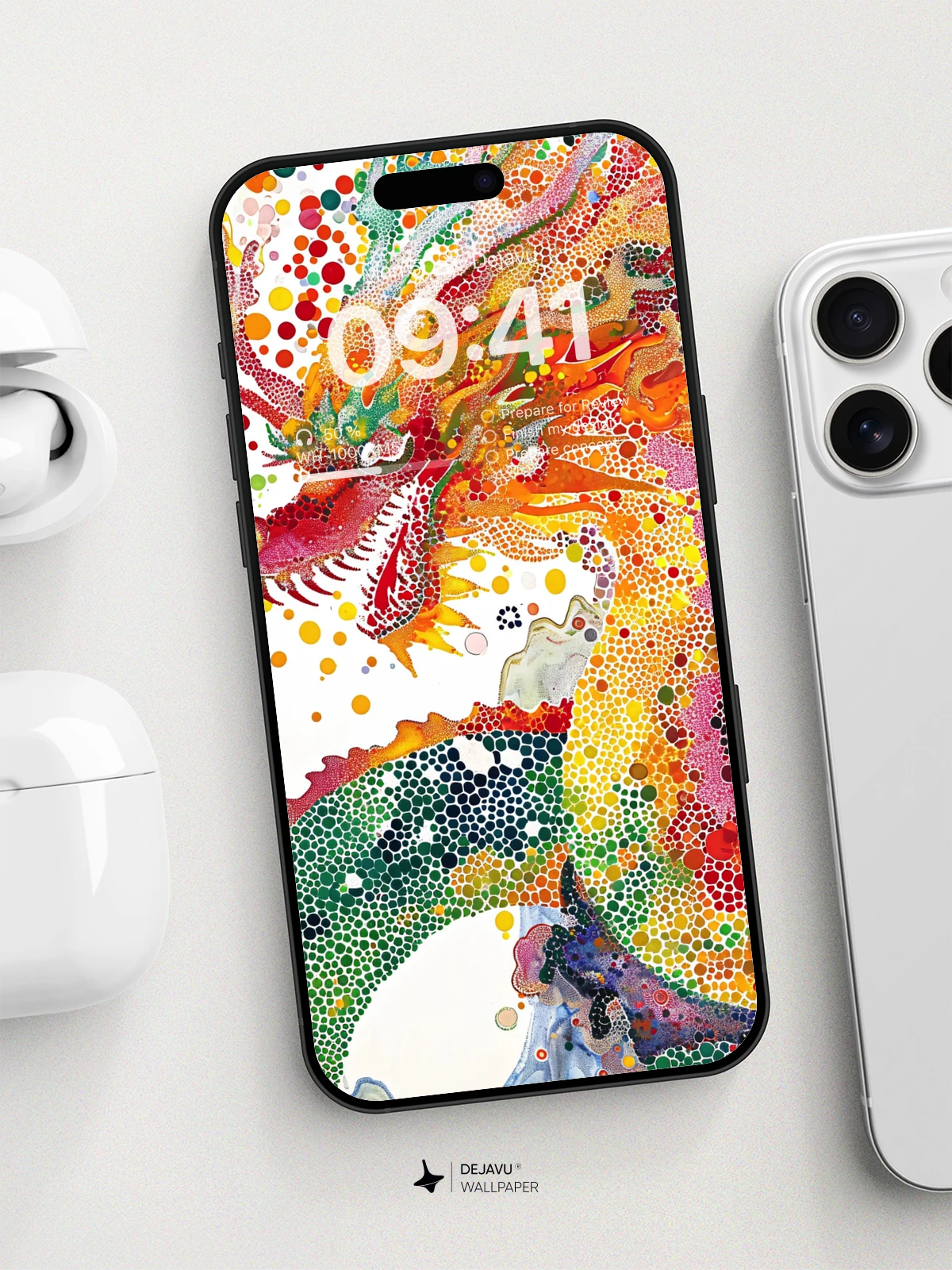 8K Abstract Dragon Painting: Aesthetic and Vibrant Wallpaper