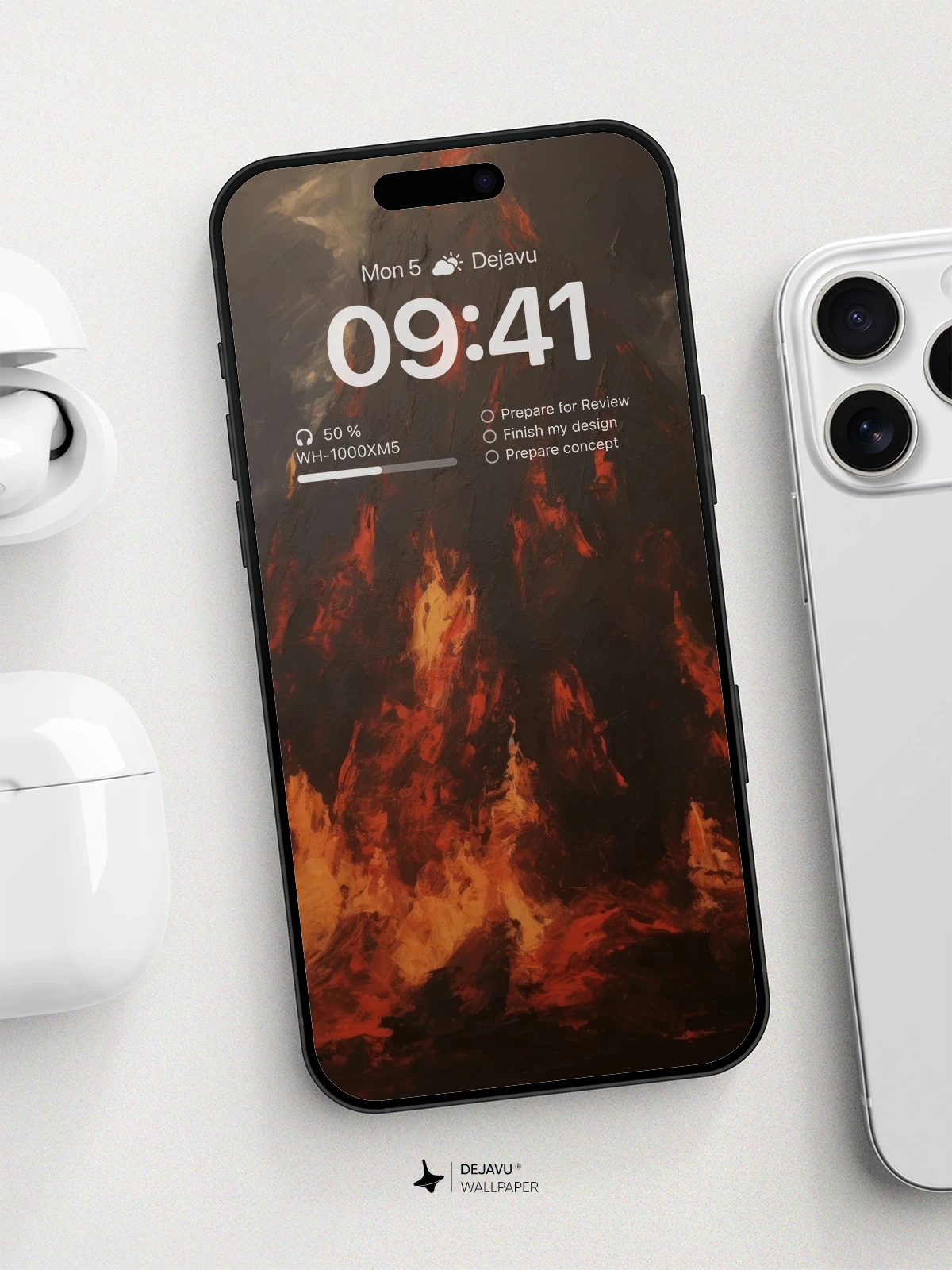 8K Abstract Fire Painting: Minimal Aesthetic for iPhone & Android