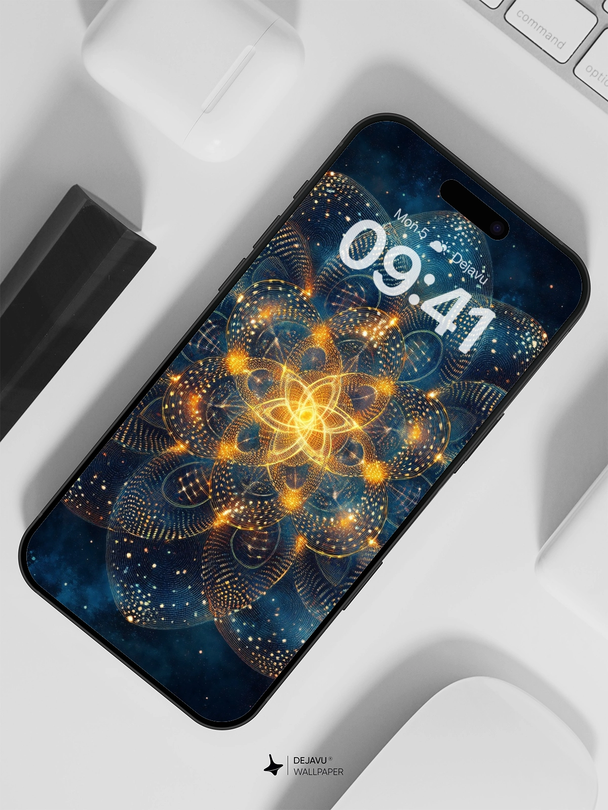 8K Abstract Cosmic Mandala Wallpaper