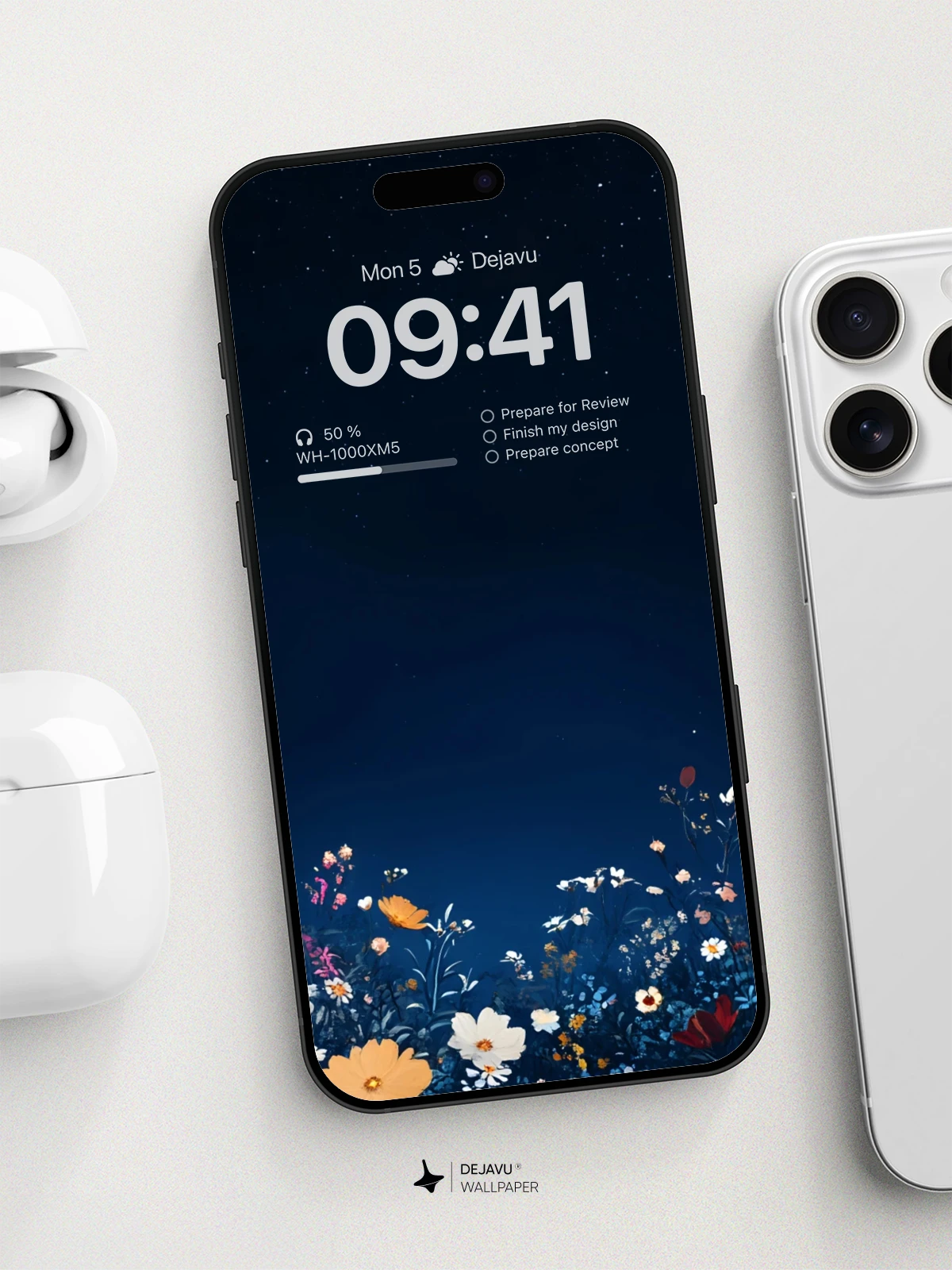 8K Aesthetic Night Garden Wallpaper