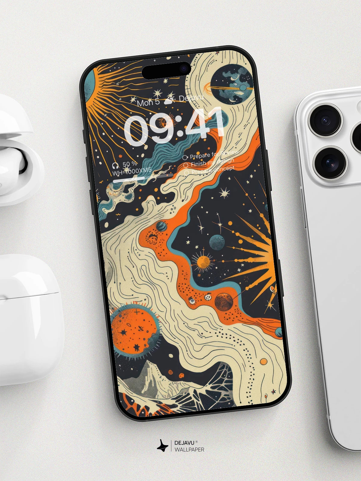 8K Abstract Cosmic Illustration: Aesthetic Space Art for iPhone & Android