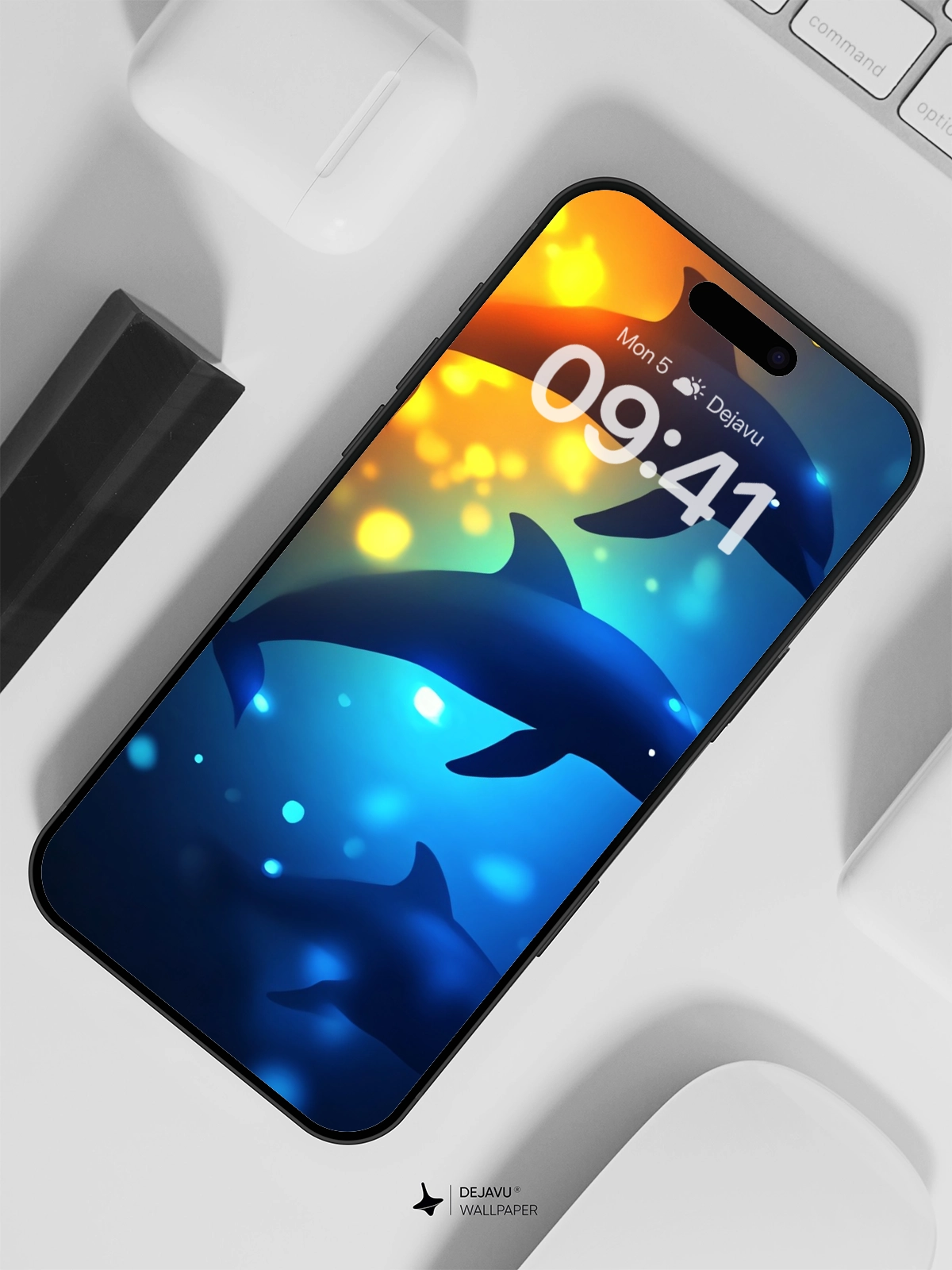 8K Abstract Dolphin Wallpaper