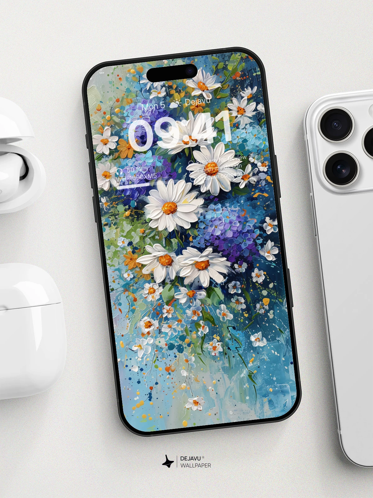 8K Abstract Floral Painting Wallpaper