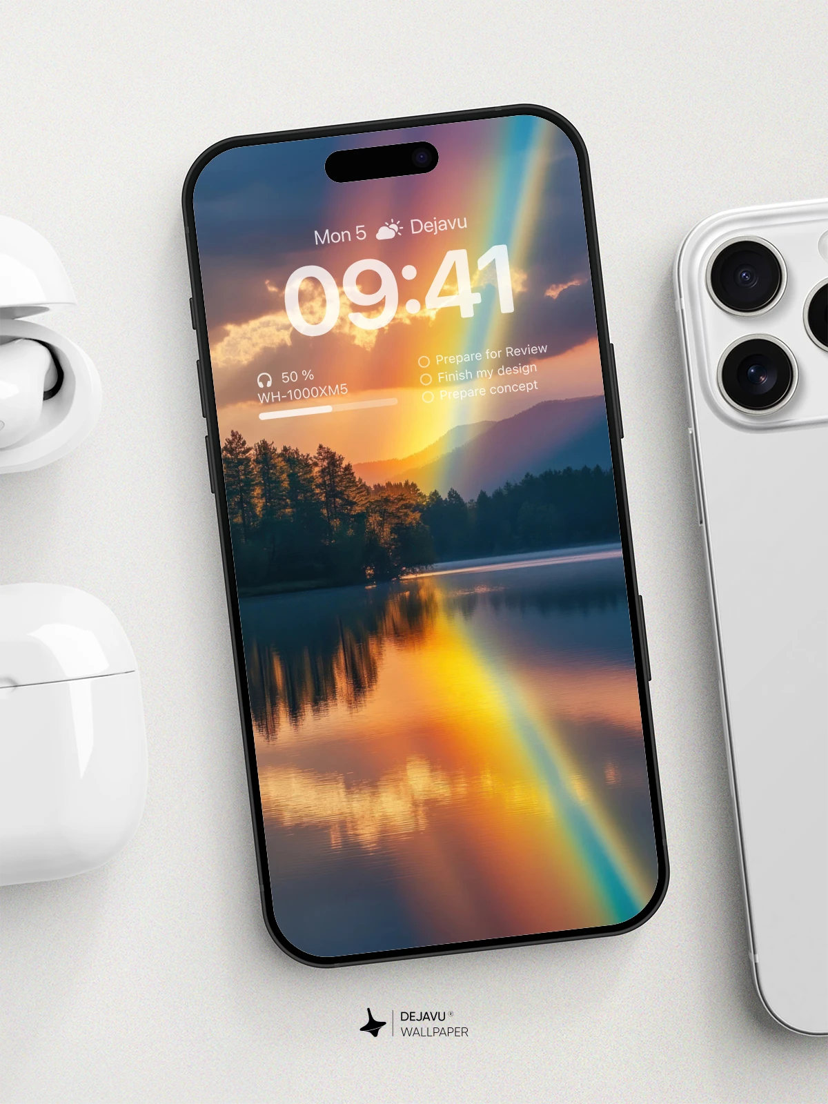 8K Aesthetic Nature Rainbow Sunset Wallpaper