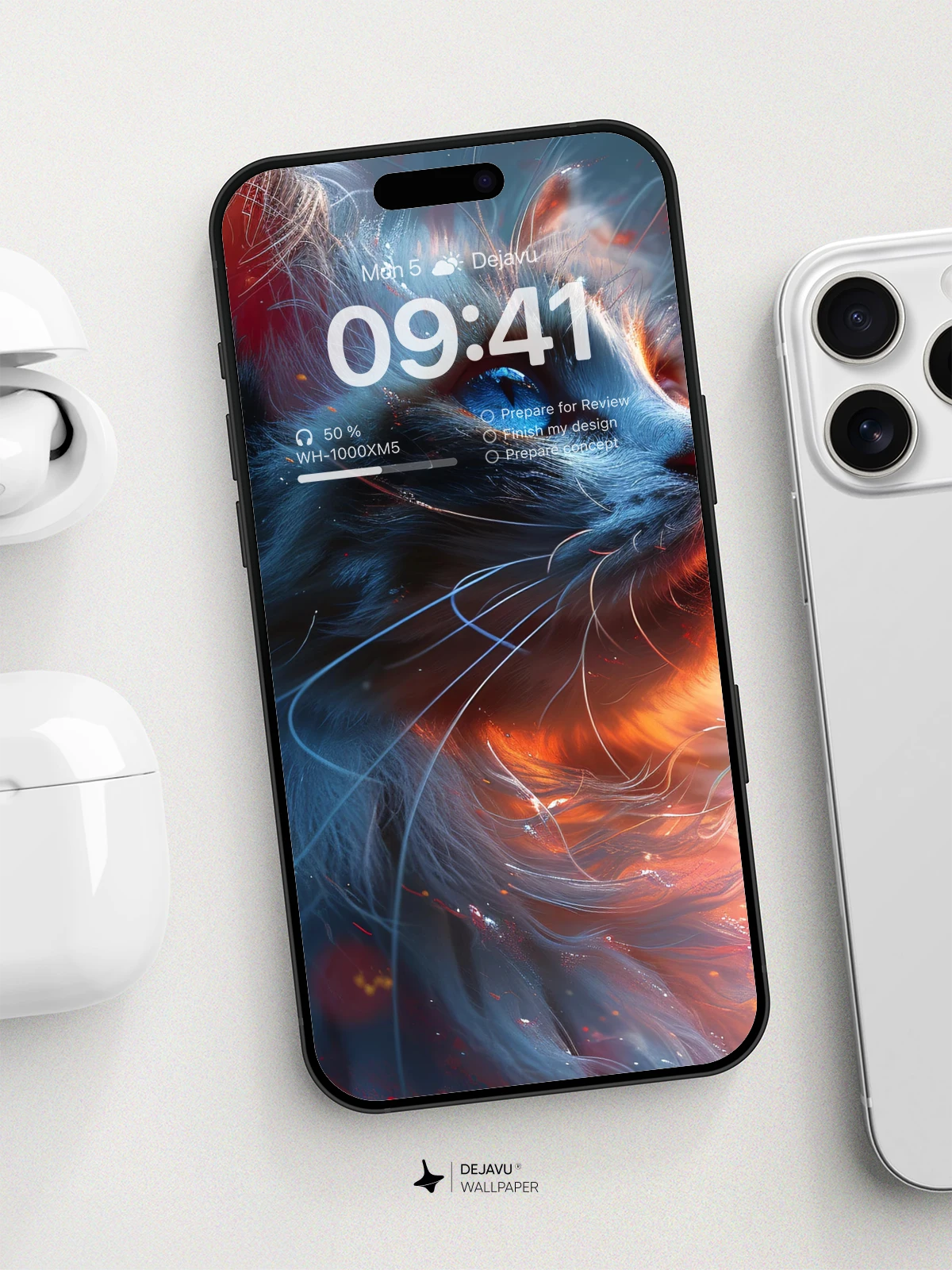 8K Abstract Cat Illustration: Vibrant and Ethereal