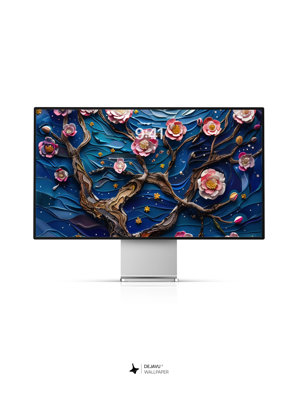 8K Abstract Floral Night Sky Painting