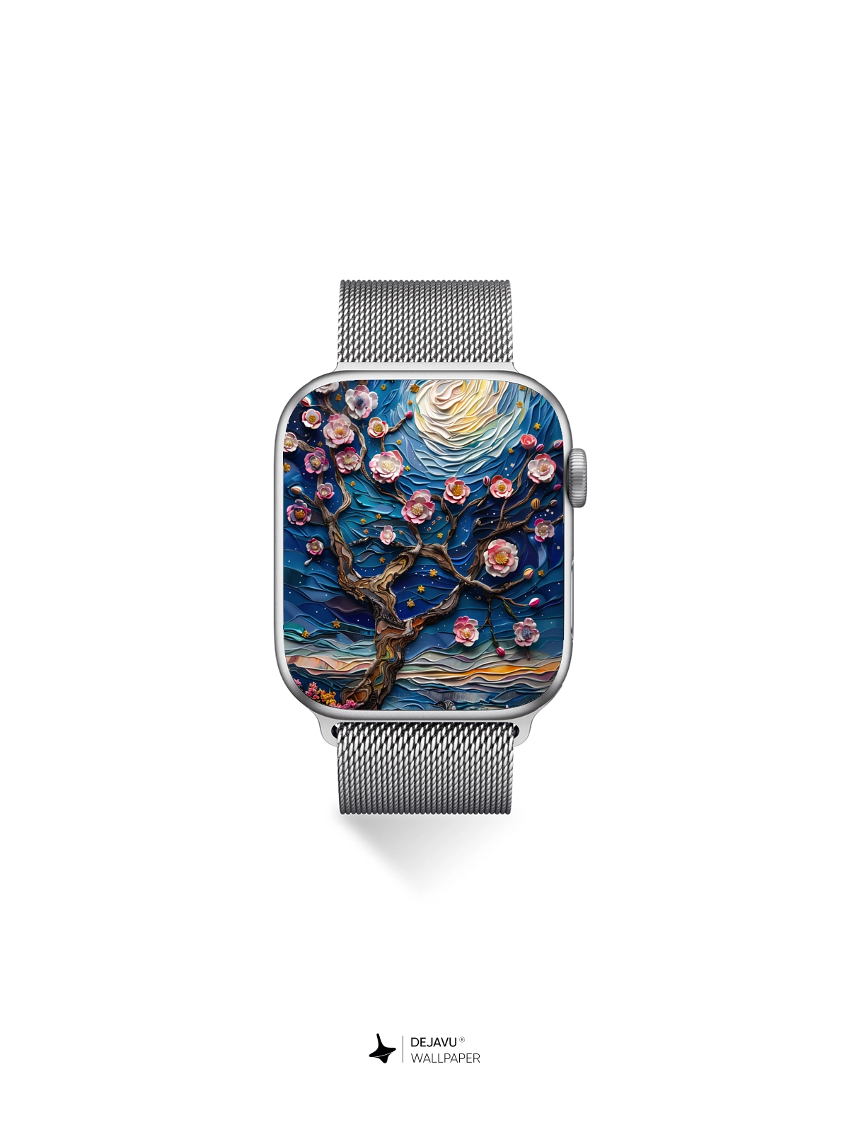 8K Abstract Floral Night Sky Painting