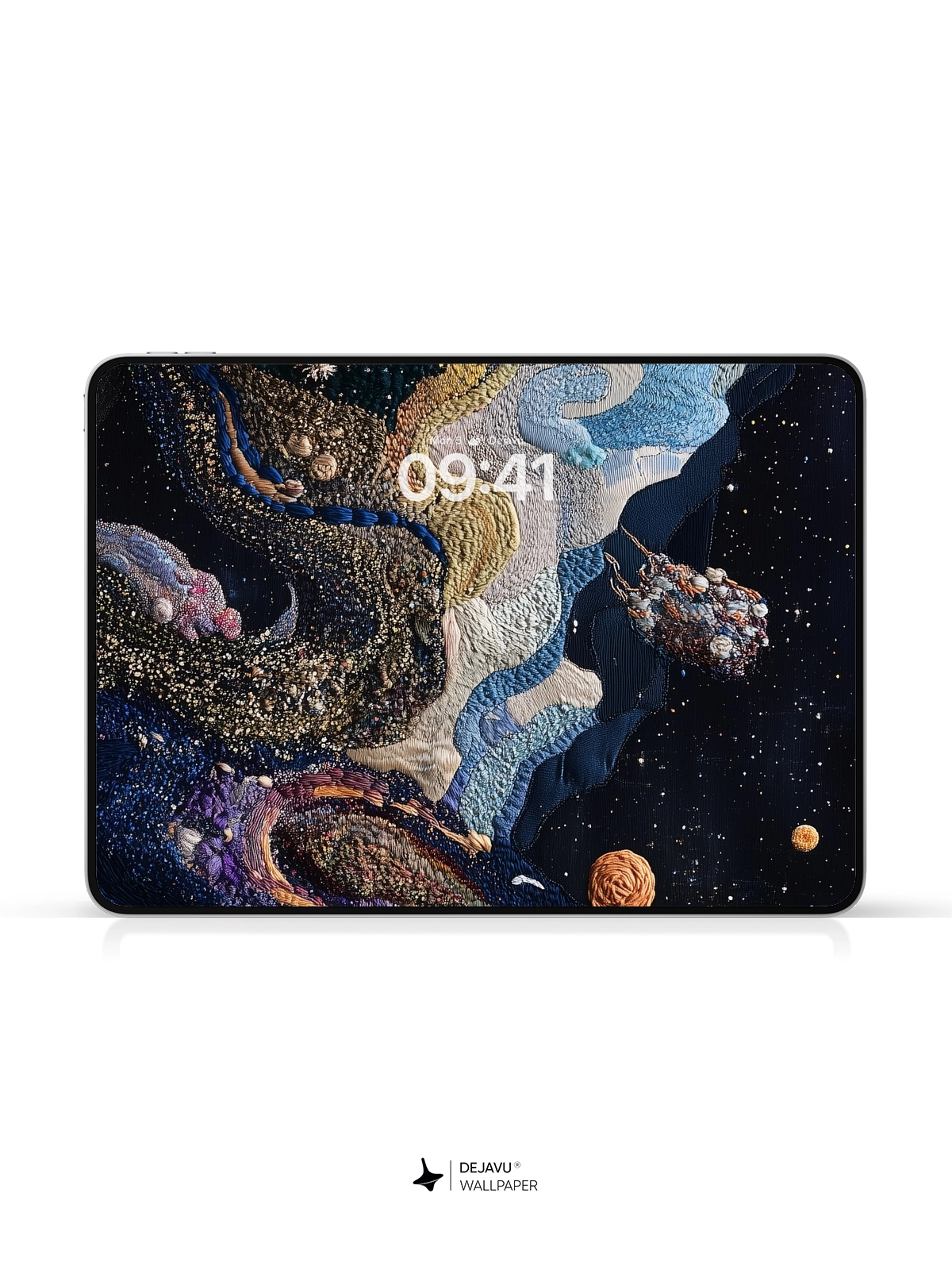 8K Abstract Cosmic Embroidery Wallpaper