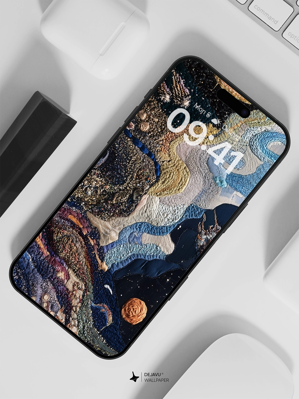 8K Abstract Cosmic Embroidery Wallpaper