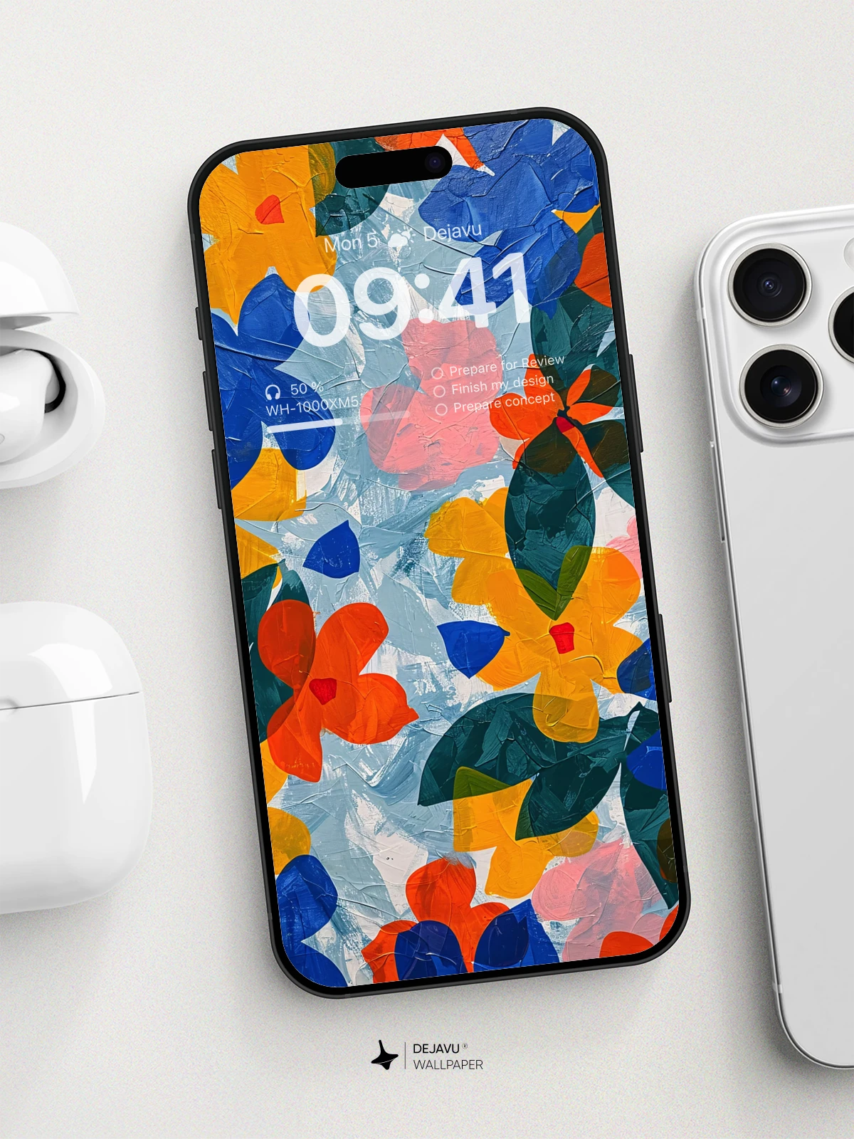 8K Abstract Floral Painting Wallpaper
