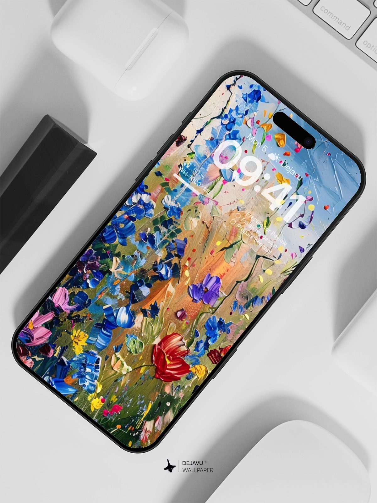 8K Abstract Floral Painting Wallpaper