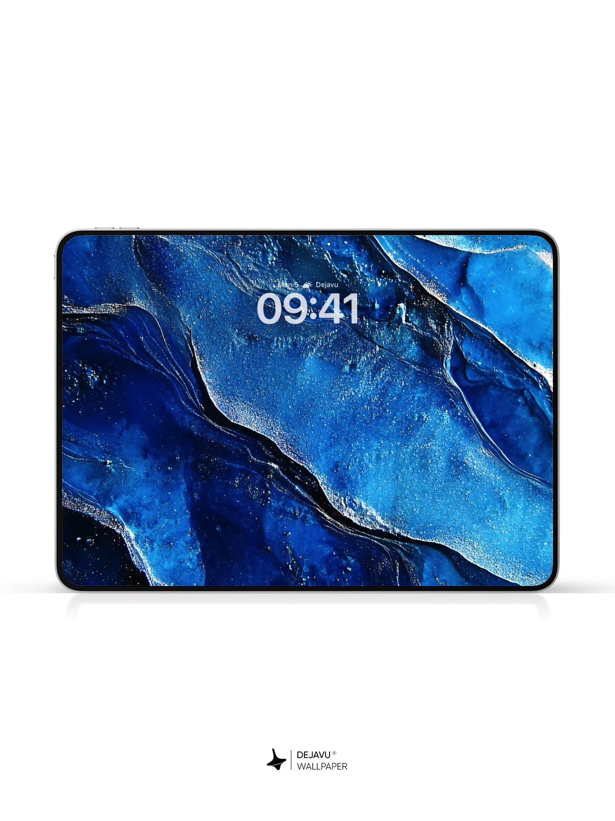 8K Abstract Blue Painting Wallpaper
