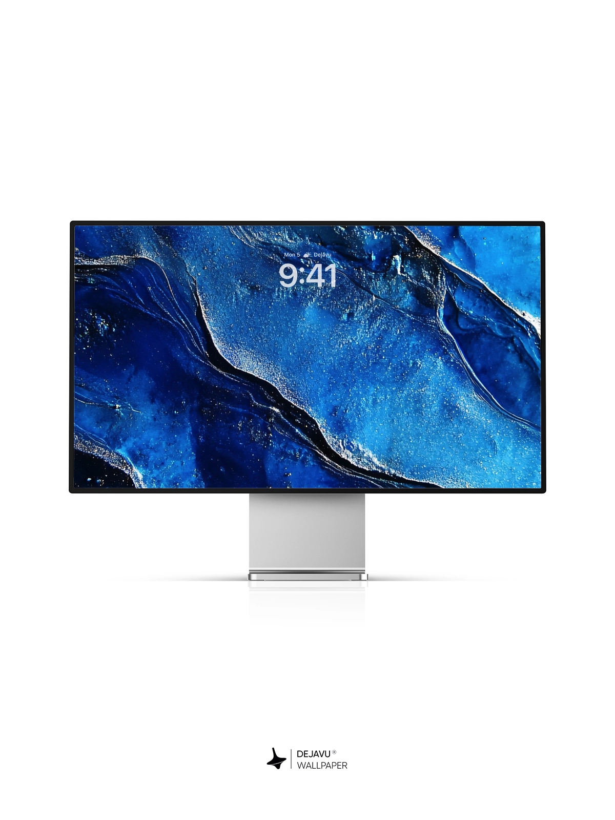 8K Abstract Blue Painting Wallpaper