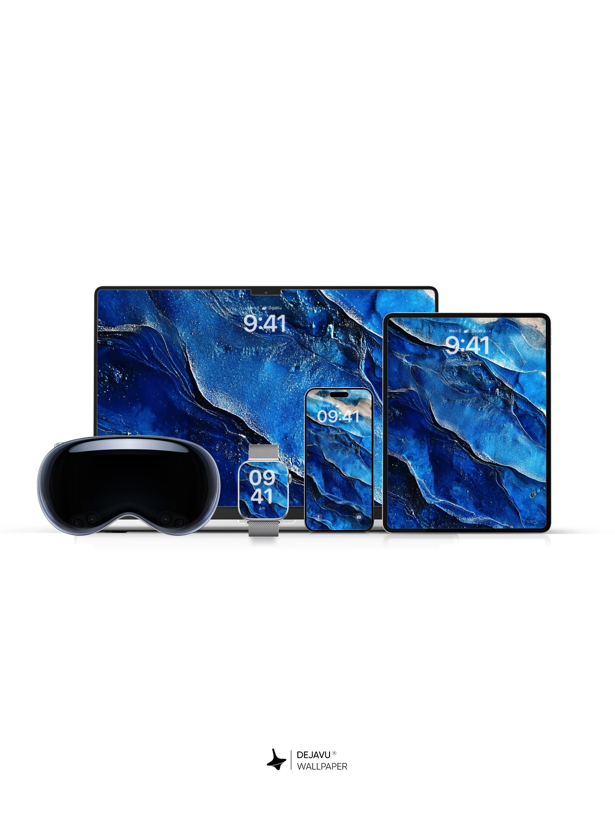 8K Abstract Blue Painting Wallpaper