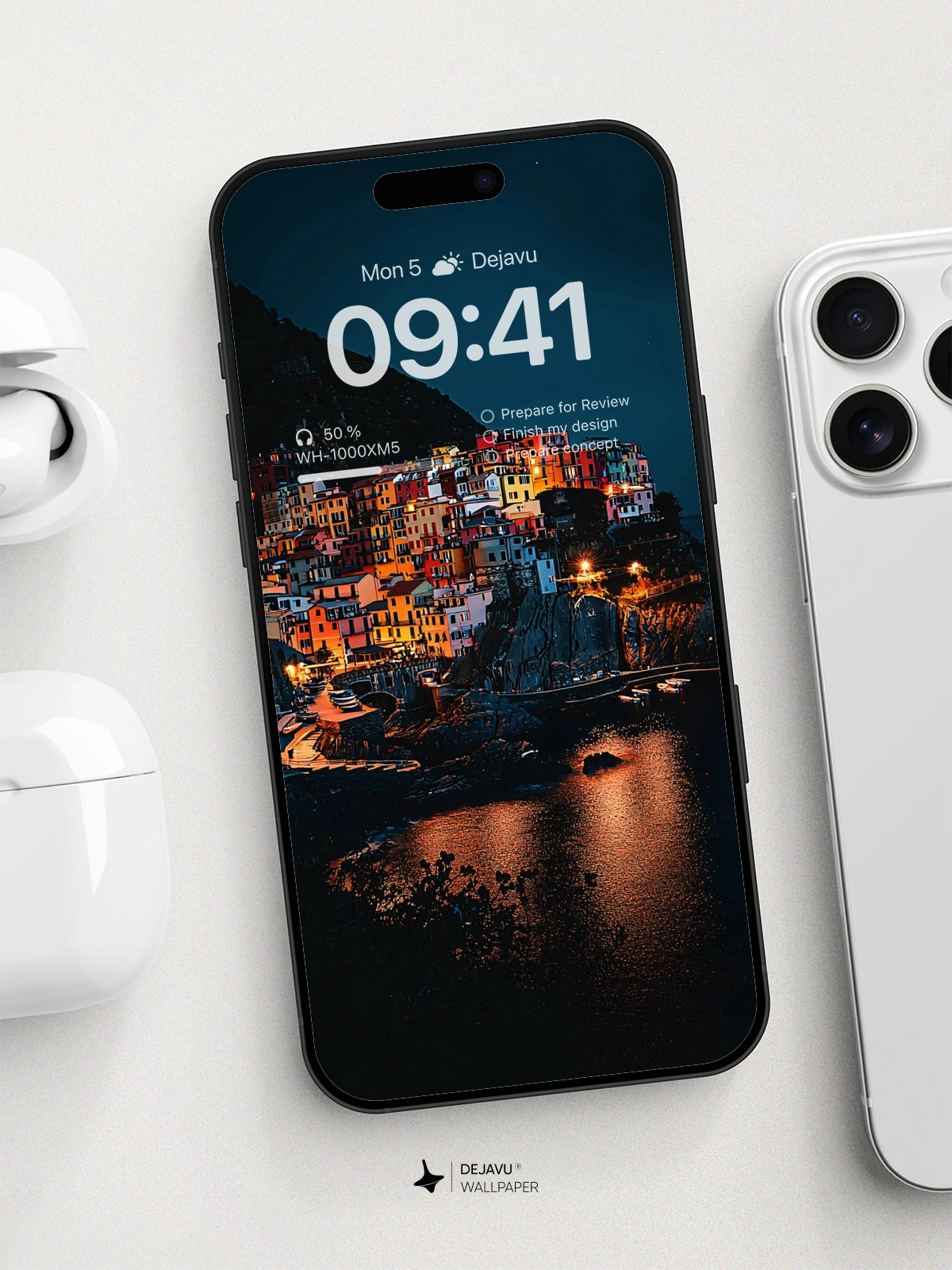 8K Aesthetic Night View of Coastal Town