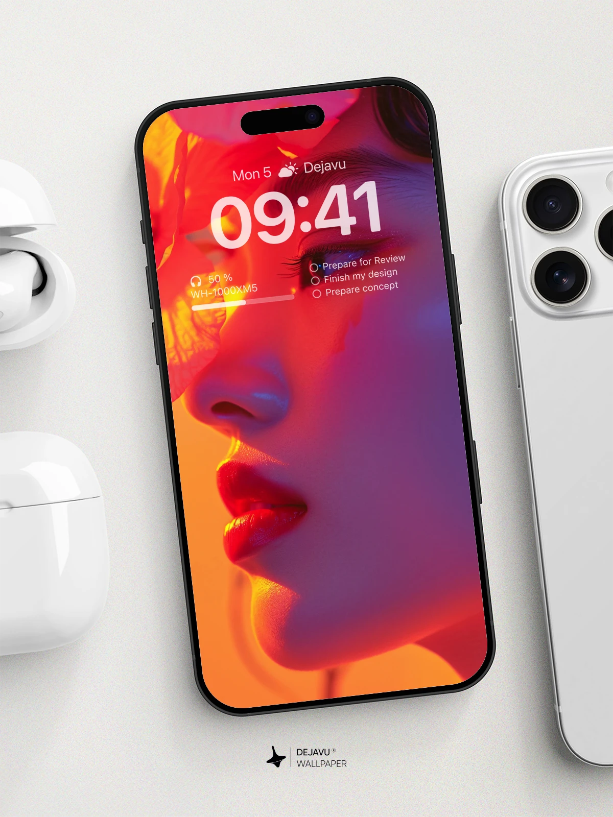 8K Aesthetic Neon Portrait with Vibrant Flowers