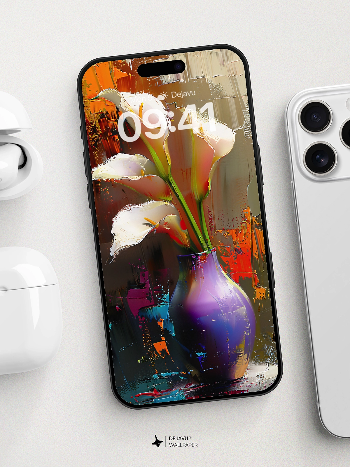 8K Abstract Floral Painting Wallpaper