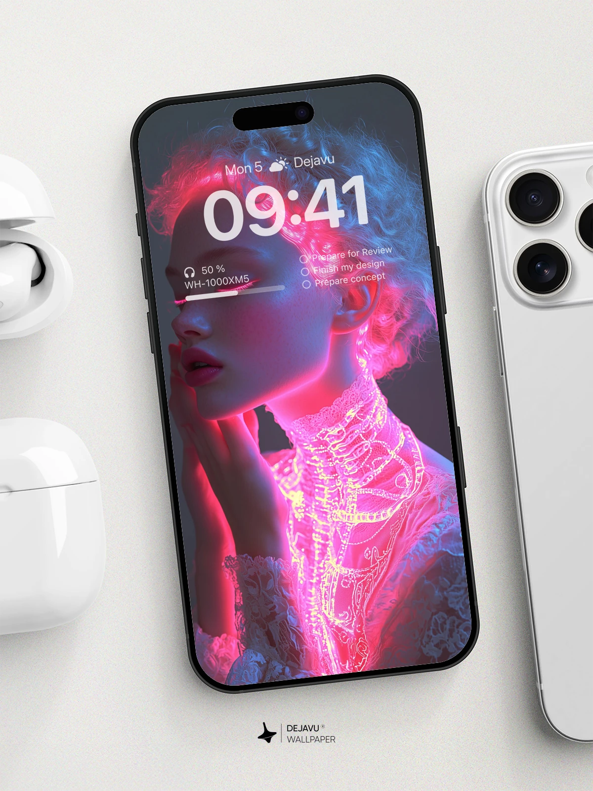 8K Aesthetic Neon Portrait Wallpaper