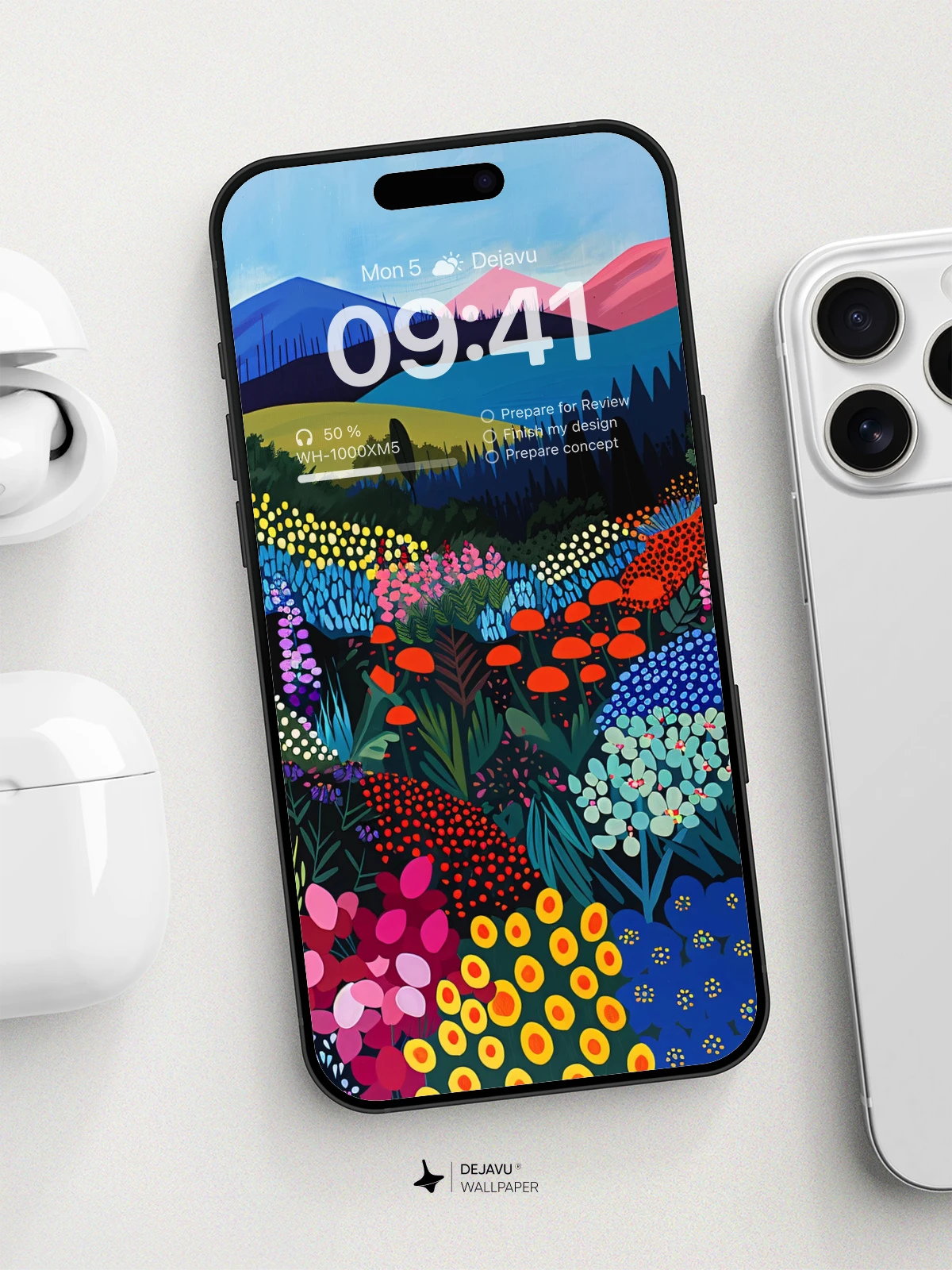 8K Abstract Floral Landscape Painting