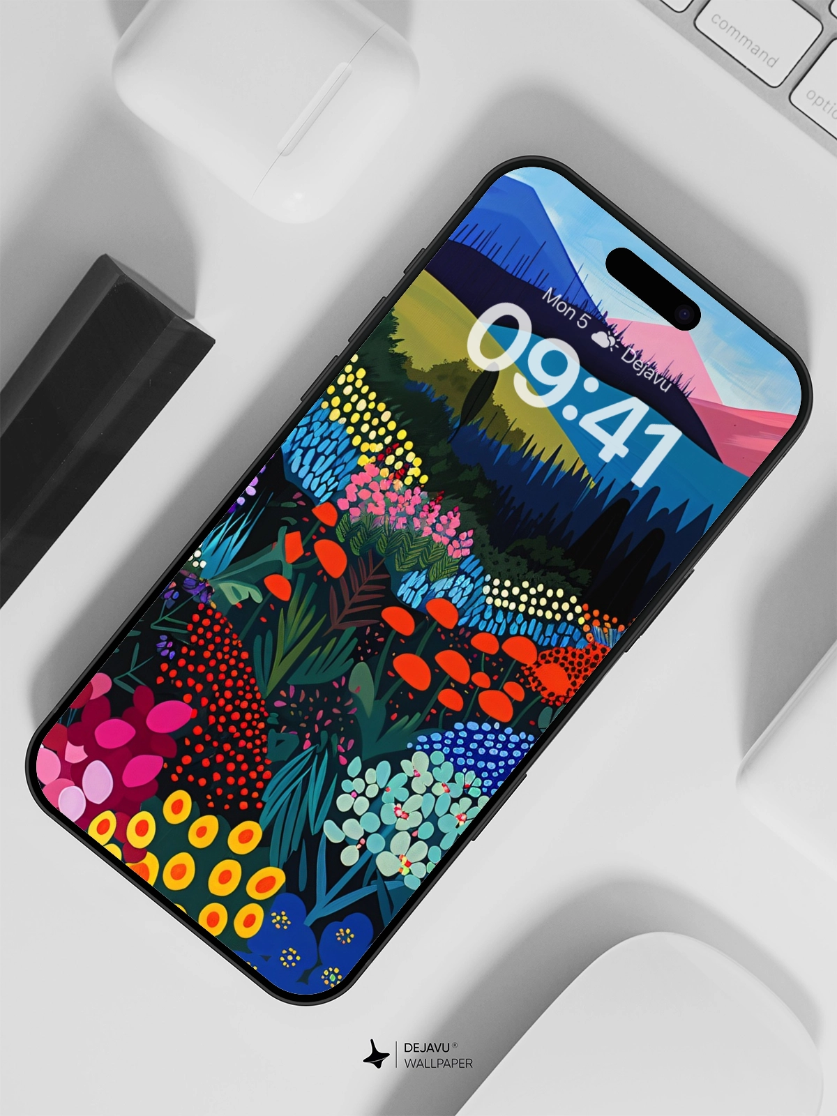 8K Abstract Floral Landscape Painting