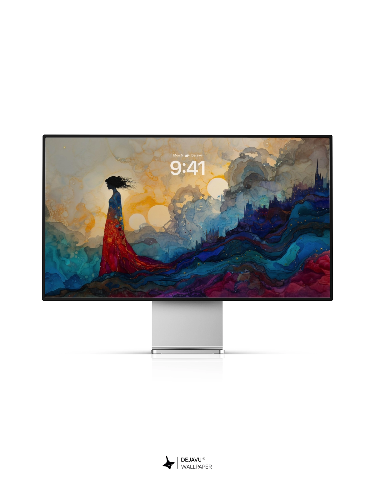 8K Abstract Fantasy Illustration: Ethereal Sunset & Cityscape