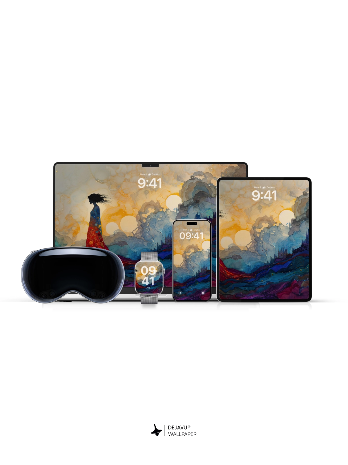 8K Abstract Fantasy Illustration: Ethereal Sunset & Cityscape