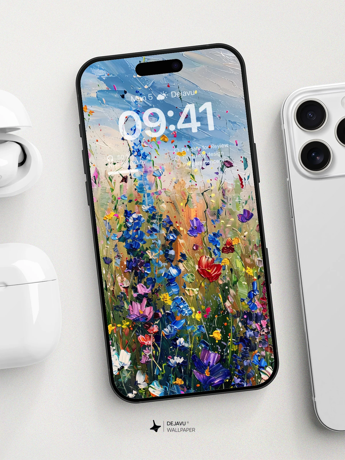 8K Abstract Floral Painting Wallpaper