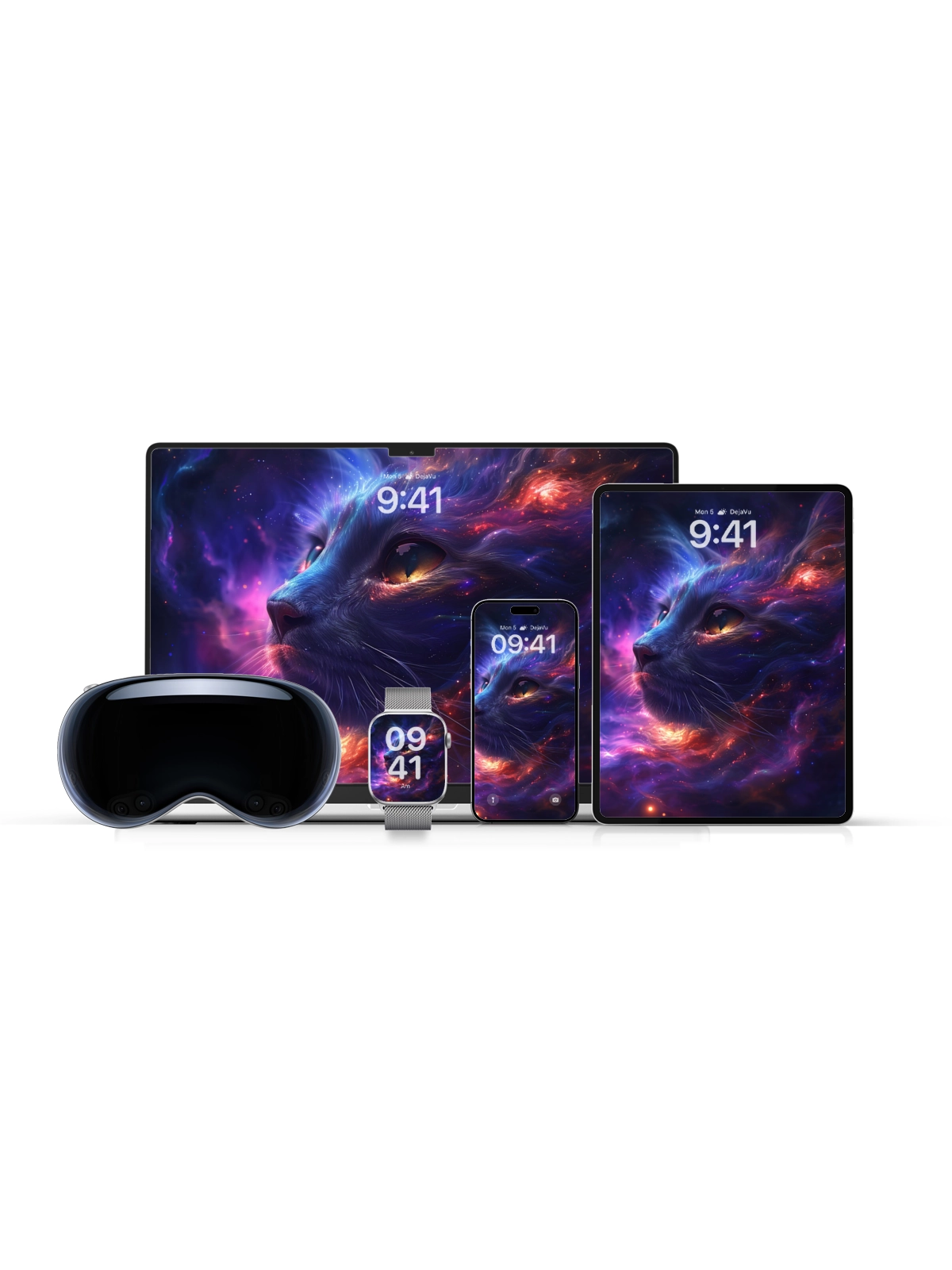 8K Abstract Cosmic Cat Wallpaper