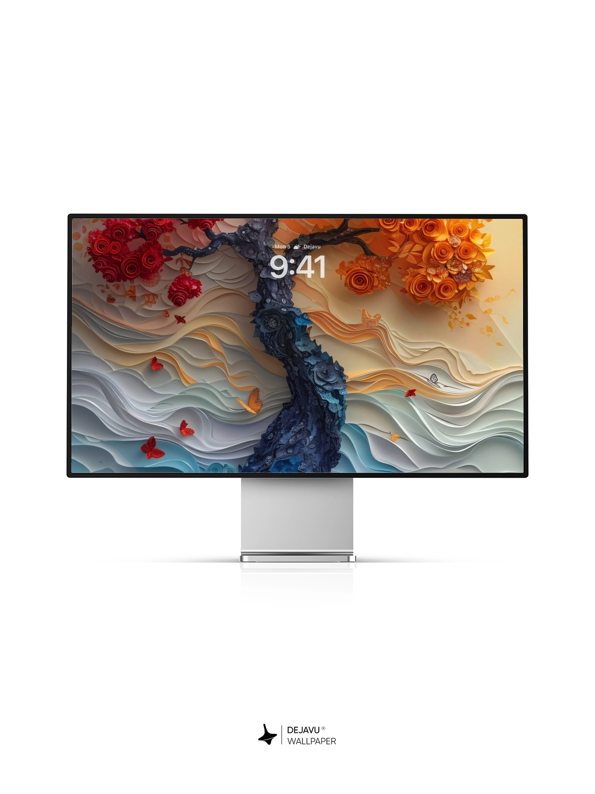 8K Abstract Floral Tree Wallpaper