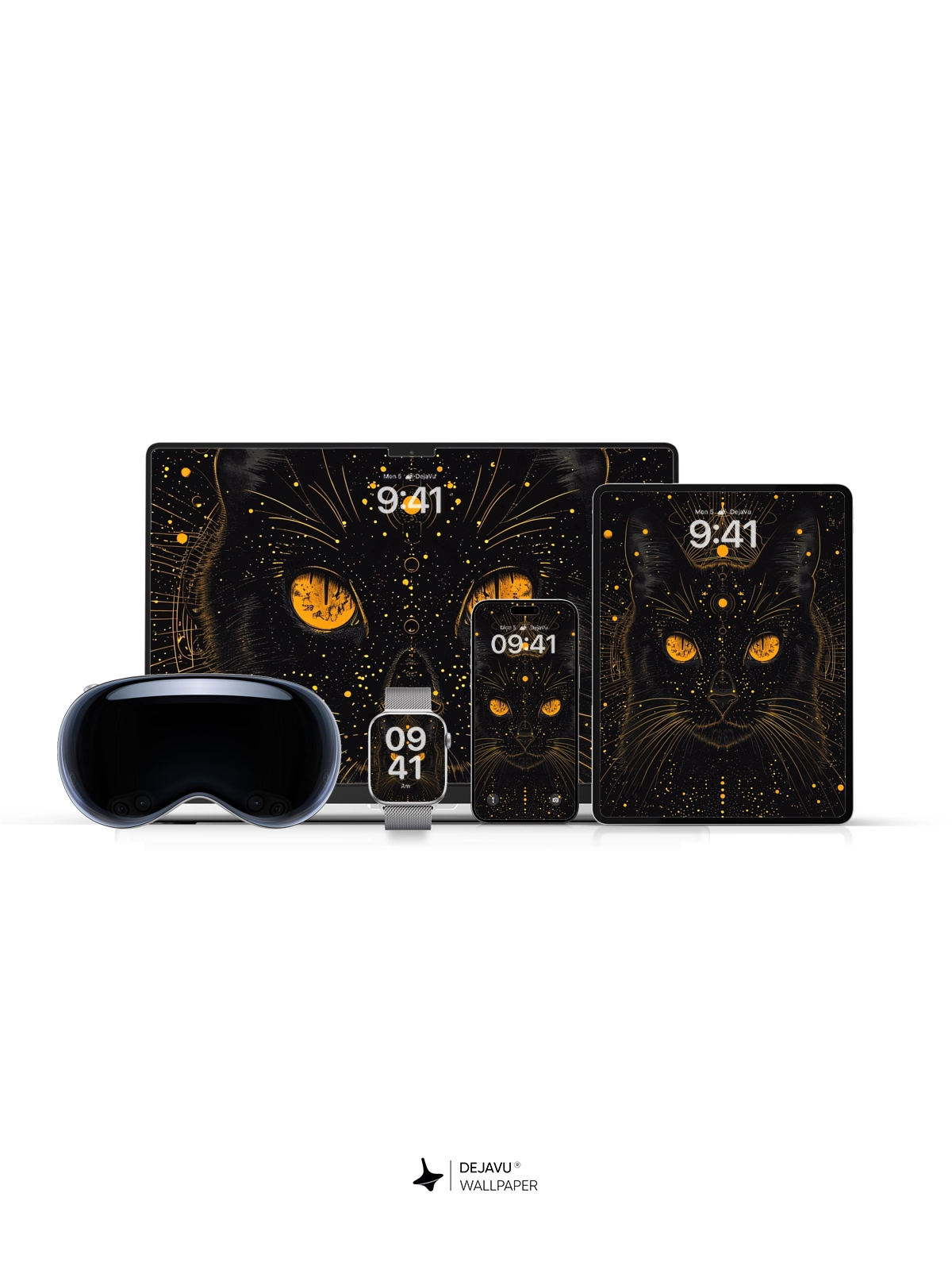 8K Abstract Cosmic Cat Illustration