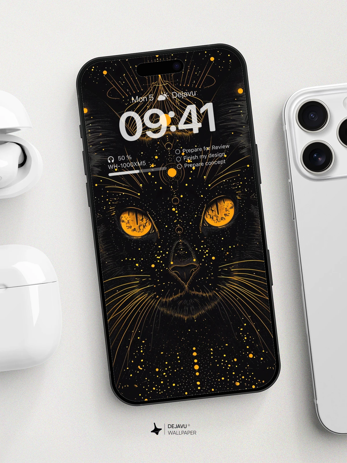 8K Abstract Cosmic Cat Illustration