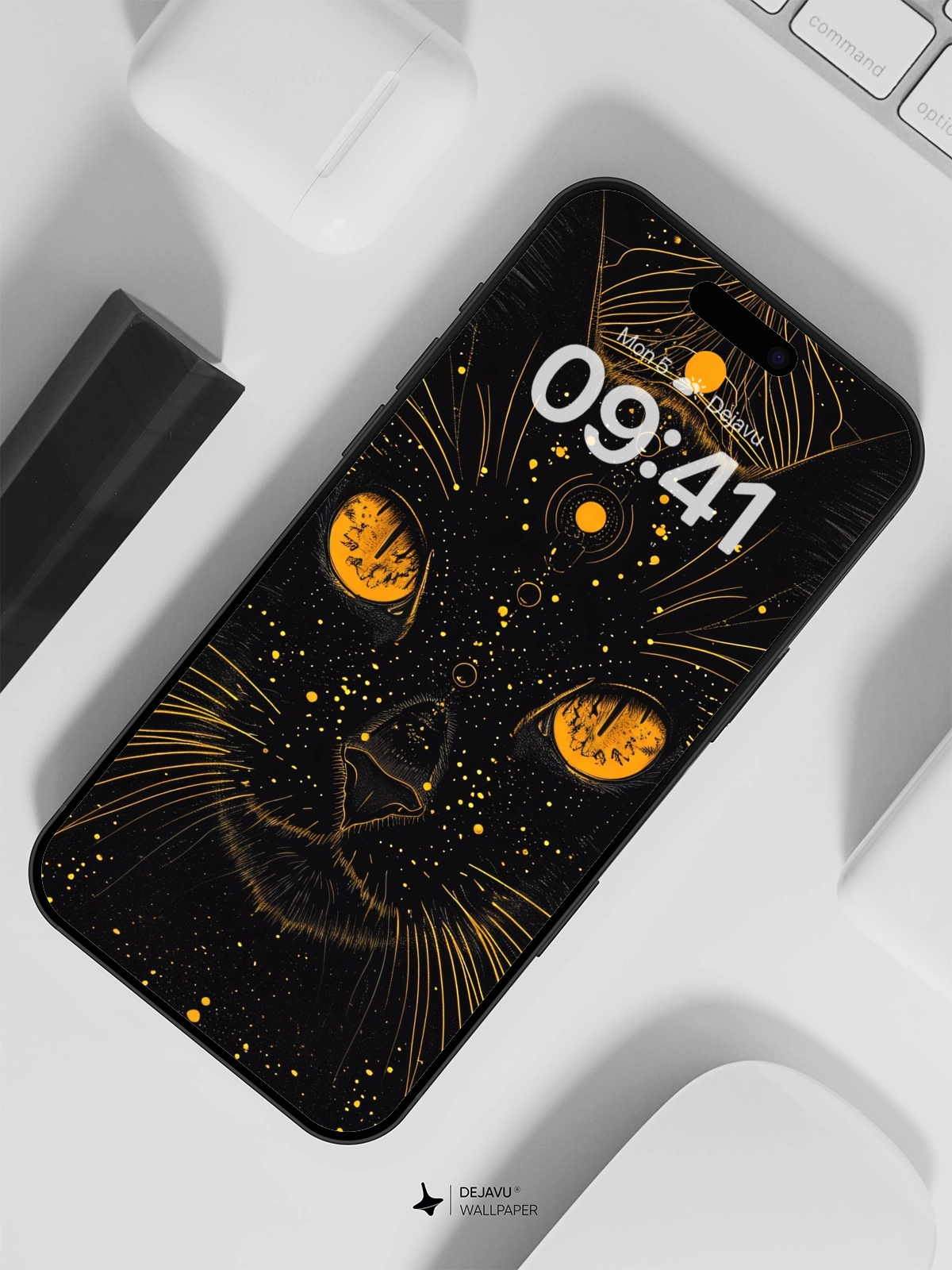8K Abstract Cosmic Cat Illustration