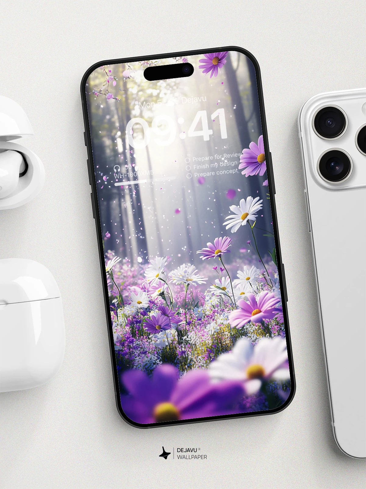 8K Aesthetic Nature Wallpaper: Enchanted Forest with Flowers
