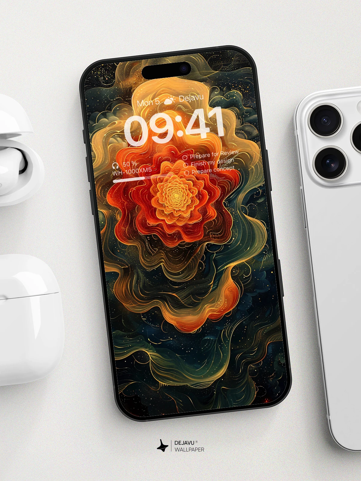 8K Abstract Cosmic Flower Wallpaper