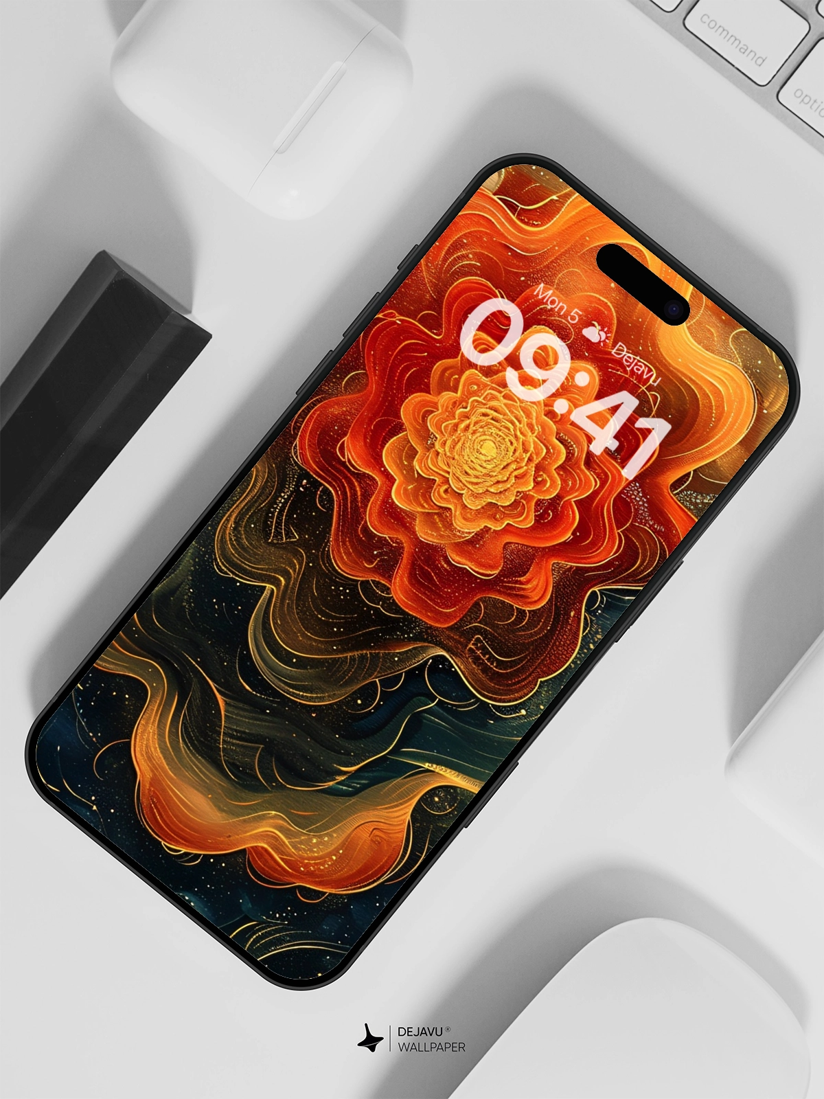 8K Abstract Cosmic Flower Wallpaper
