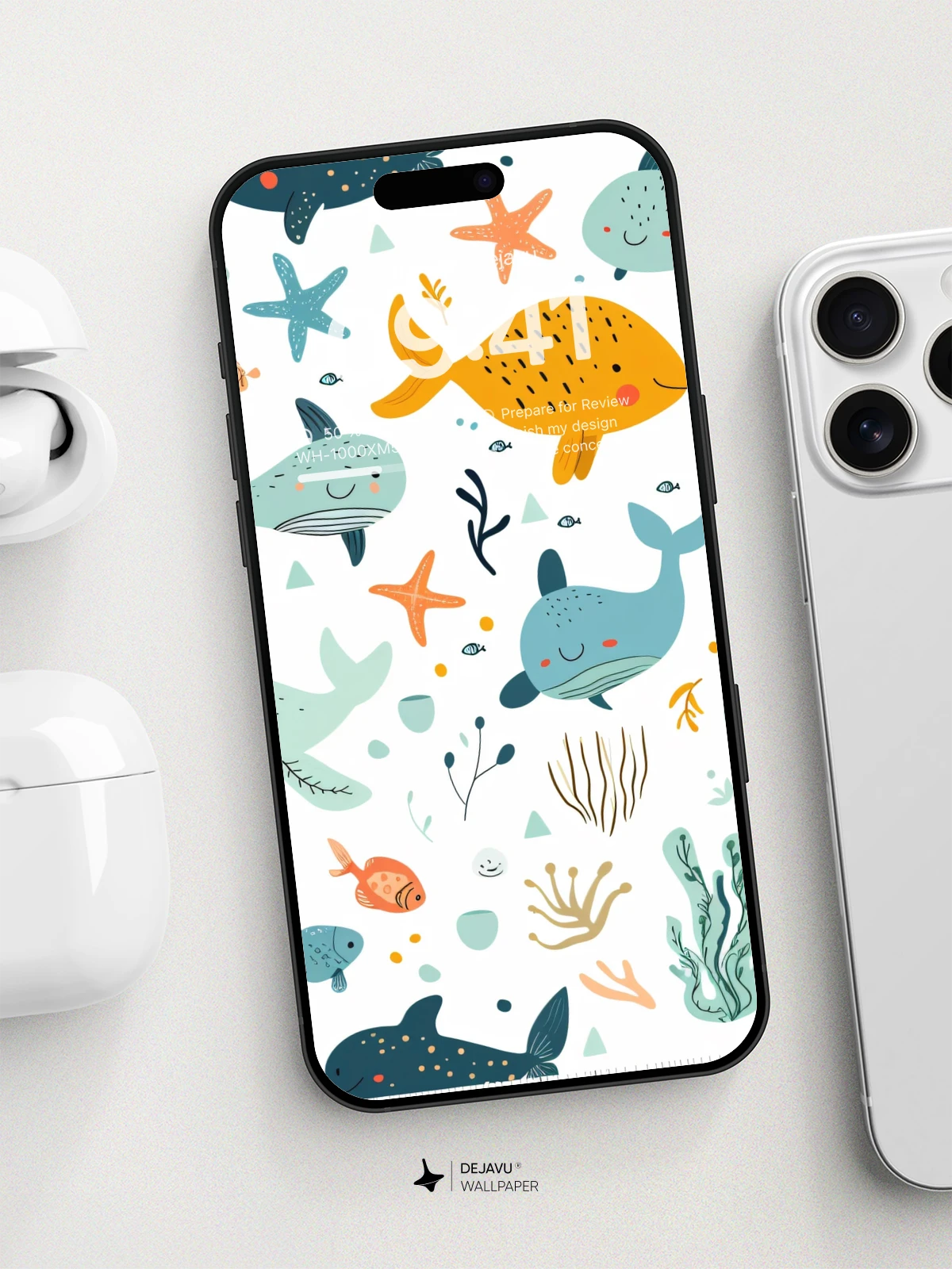 Whimsical Ocean Life Wallpaper 8K for iPhone