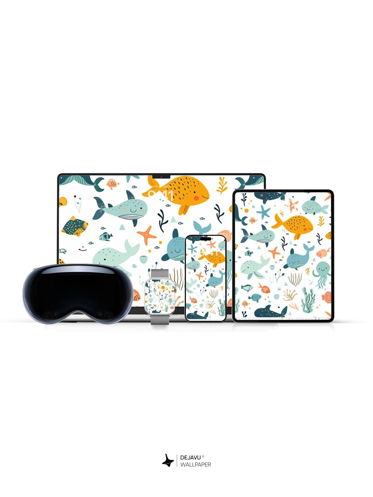 Whimsical Ocean Life Wallpaper 8K for iPhone
